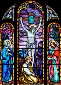 11651991-stained-glass-church-window-depicting-the-crucifixion-of-christ